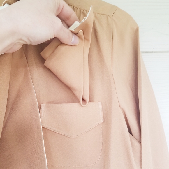 Vintage Dress Collared With Matching Kerchief And Belt/Bow Pink Mauve - Picture 9 of 16
